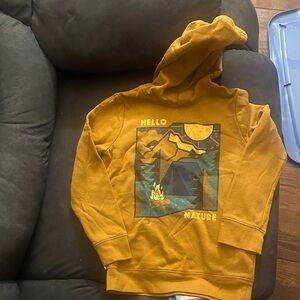 Jumping Beans Mustard Hoodie with Nature Print